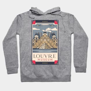 A Vintage Travel Art of the Louvre Museum in Paris - France Hoodie